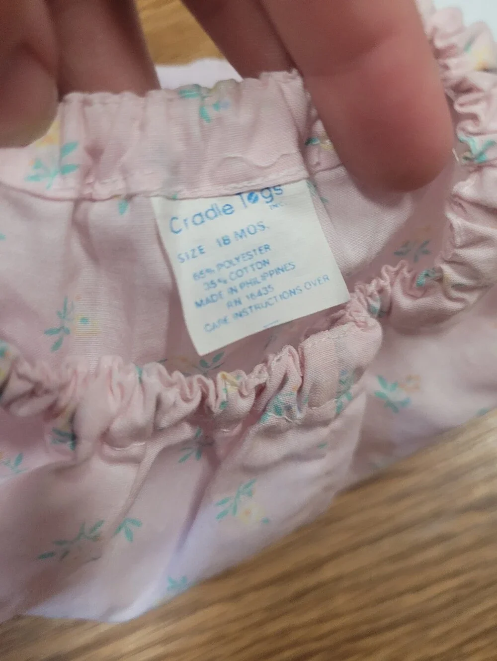 Vintage Infant Toddler Shorts 18 Months Pink Floral